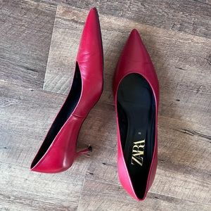 Zara red kitten heels